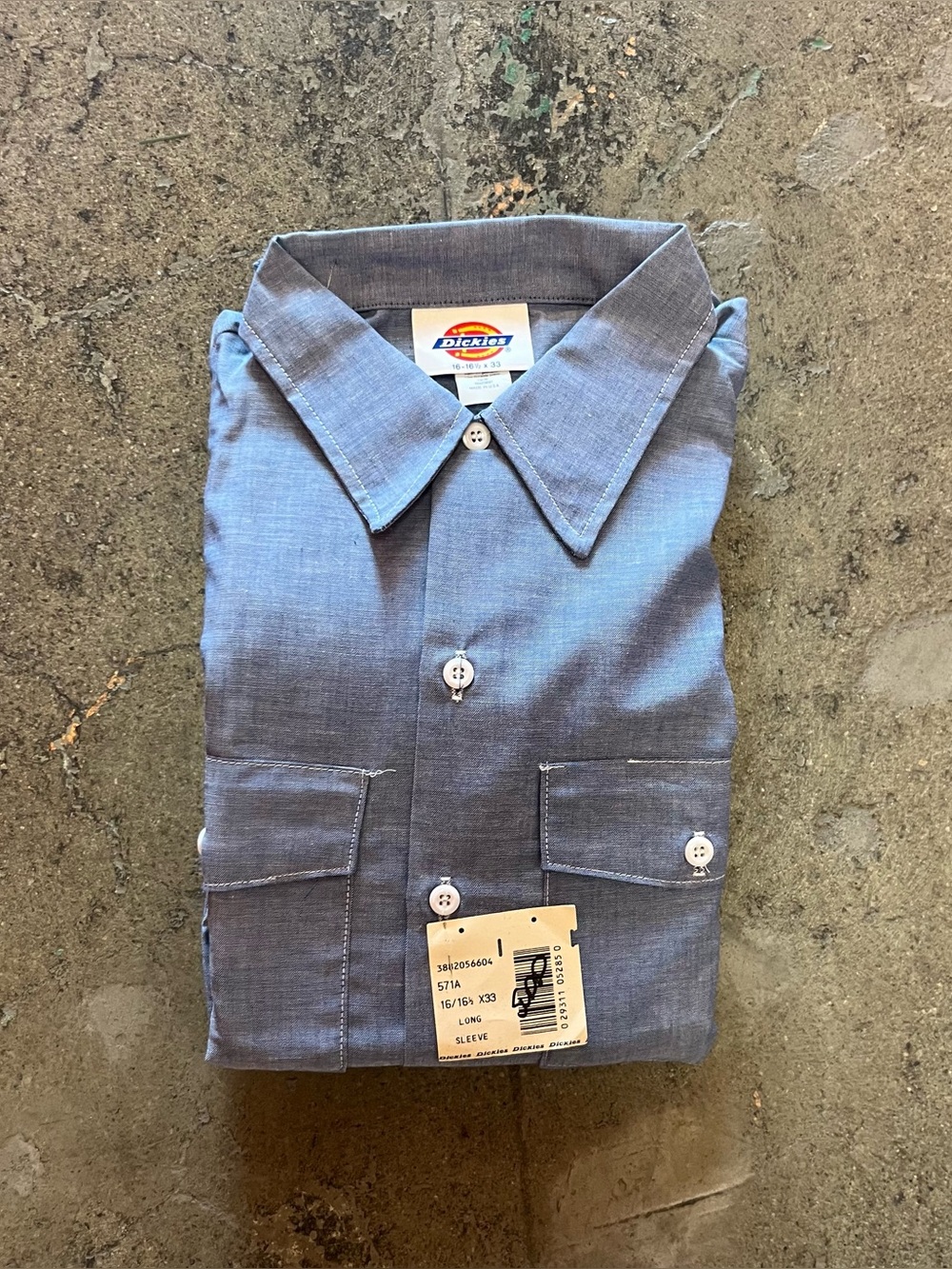 Vintage Dickies Deadstock Chambray Shirt (16-16 1/2 x 33) (Made in USA 🇺🇸)